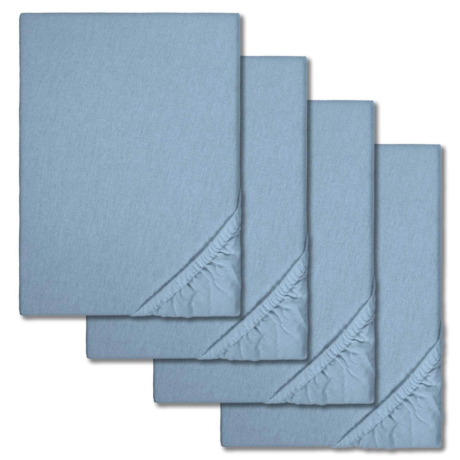 Sábana bajera polar azul 140 x 190 - 160 x 200 cm en pack de 4