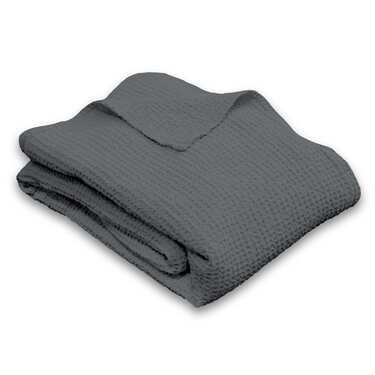 Manta piqué gofre algodón antracita 150 x 200 cm