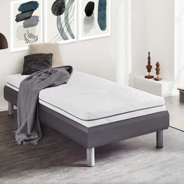 Colchón viscoelástico de 7 zonas Sleezzz Smart 90 x 200 cm, altura 18 cm, nivel de firmeza H3 con espuma viscoelástica con memoria de aire + almohada de gel CloudComfort Basic 40x80 cm