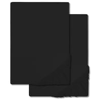 Embalagem dupla de lençóis de algodão com elástico CloudComfort Basic preto 180 x 190 - 200 x 200 cm (2 peças)