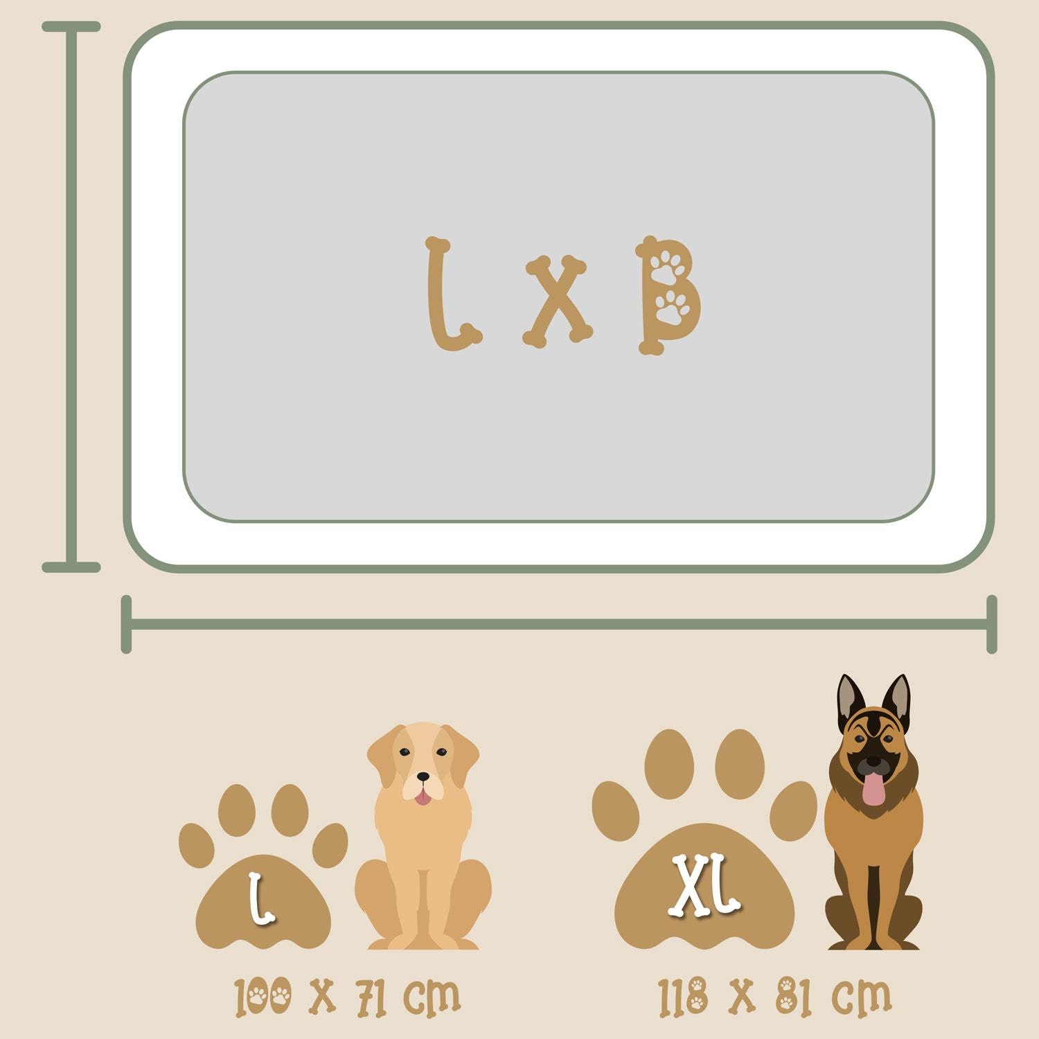 118 x 81 x 15 cm Cojín ortopédico para perros Petzzz Rocky talla XL