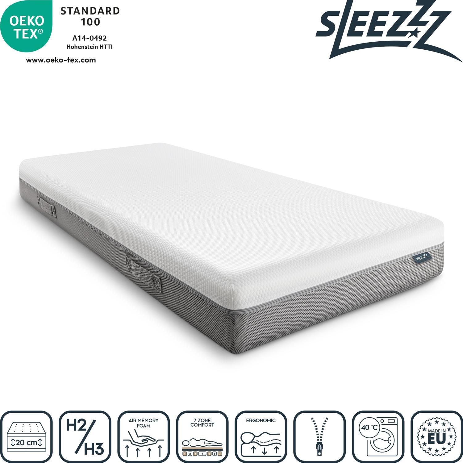 Features as icons – Sleezzz® Premium mattress 90x200 cm + mattress topper / mattress topper 90 x 200 cm