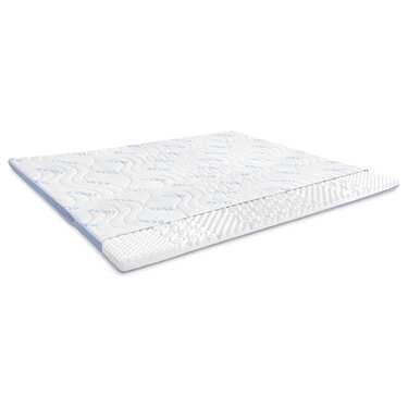 Kallskumstoppmadrass CloudComfort Cool 160 x 200 cm H2/H3, höjd 7 cm, fasthetsnivå H2/H3, 7-zons toppmadrass med sommar- och vintersida + Sleezzz® Cool kudde med kyleffekt