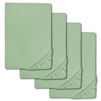 Sábana bajera microfibra interlock jersey verde 90 x 190 - 100 x 200 cm en paquete de 4