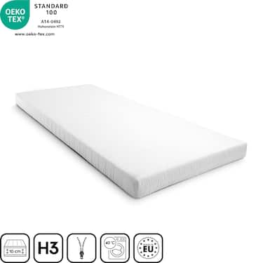 Colchón de espuma Confort K10 80 x 200 cm, altura 10 cm, grado de firmeza H3