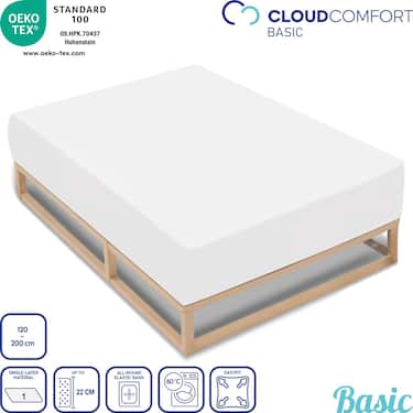 CloudComfort Basic fitted sheet jersey stretch white 120 x 200 cm