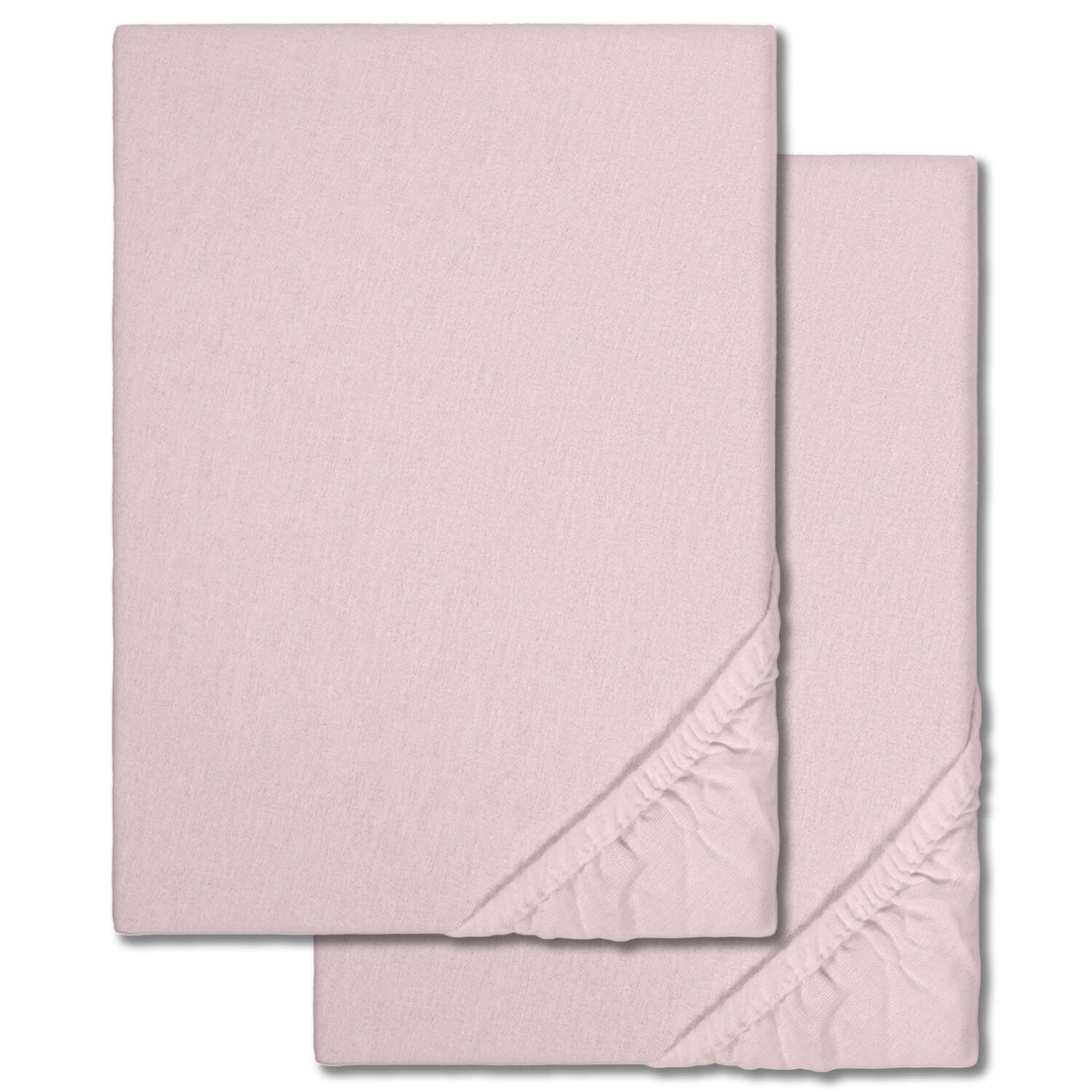 Fitted sheet winter fleece pink 180 x 190 - 200 x 200 cm double pack