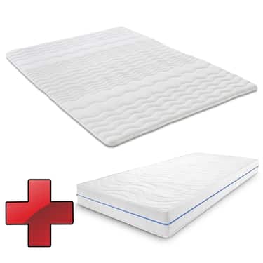Colchón ergonómico 90x200 cm Supportho Premium 7 zonas, altura 18 cm, nivel de firmeza H2/H3 + cubrecolchón / mattress topper 90 x 200 cm
