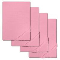 Juego de 4 sábanas bajeras de rizo fino Setex REFIBRA, color rosa, 200 x 200 cm