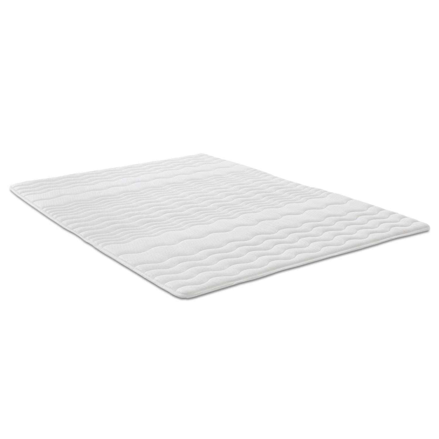 Topper de espuma confort de 2,5 cm 90 x 200 cm con acolchado ondulado y gomas en las esquinas