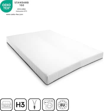 Colchón de espuma Confort K10 140 x 200 cm, altura 10 cm, grado de firmeza H3