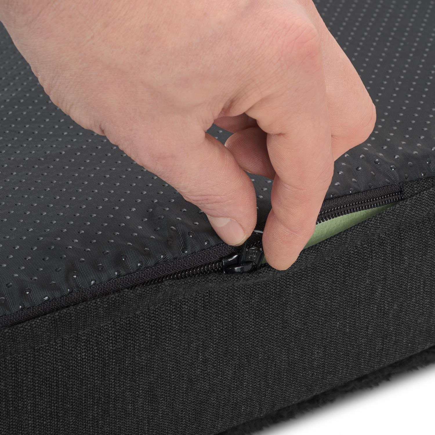La funda en detalle – Cojín ergonómico para perros Petzzz Leo XL 120 x 75 x 10 cm negro