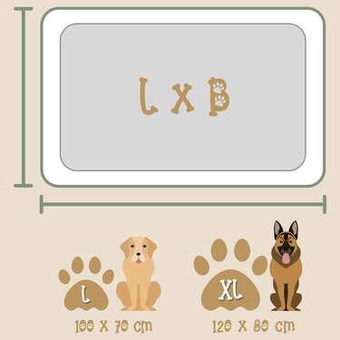 100 x 70 x 10 cm colchoneta de gel para perros tamaño L con manta extraíble