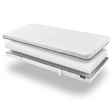 Colchón de muelles ensacados Sleezzz Superior 90 x 200 cm, altura 18 cm, nivel de firmeza H3 + juego de cama de microfibra CloudComfort Basic 135 x 200 cm + 80 x 80 cm