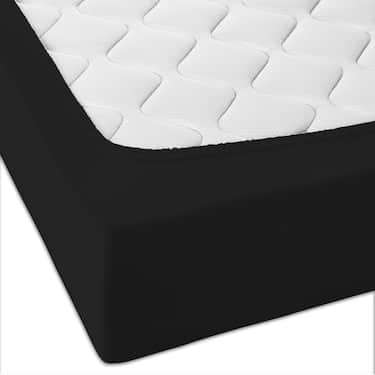 Простирадло приталене з джерсі чорне 90 x 190 - 100 x 200 см з 100% органічної бавовни