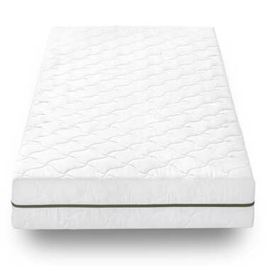 Colchón con núcleo de muelles ensacados de 7 zonas Sleezzz Smart 90 x 200 cm, altura 21 cm, nivel de firmeza H2/H3 + juego de cama de microfibra CloudComfort Basic 135 x 200 cm + 80 x 80 cm