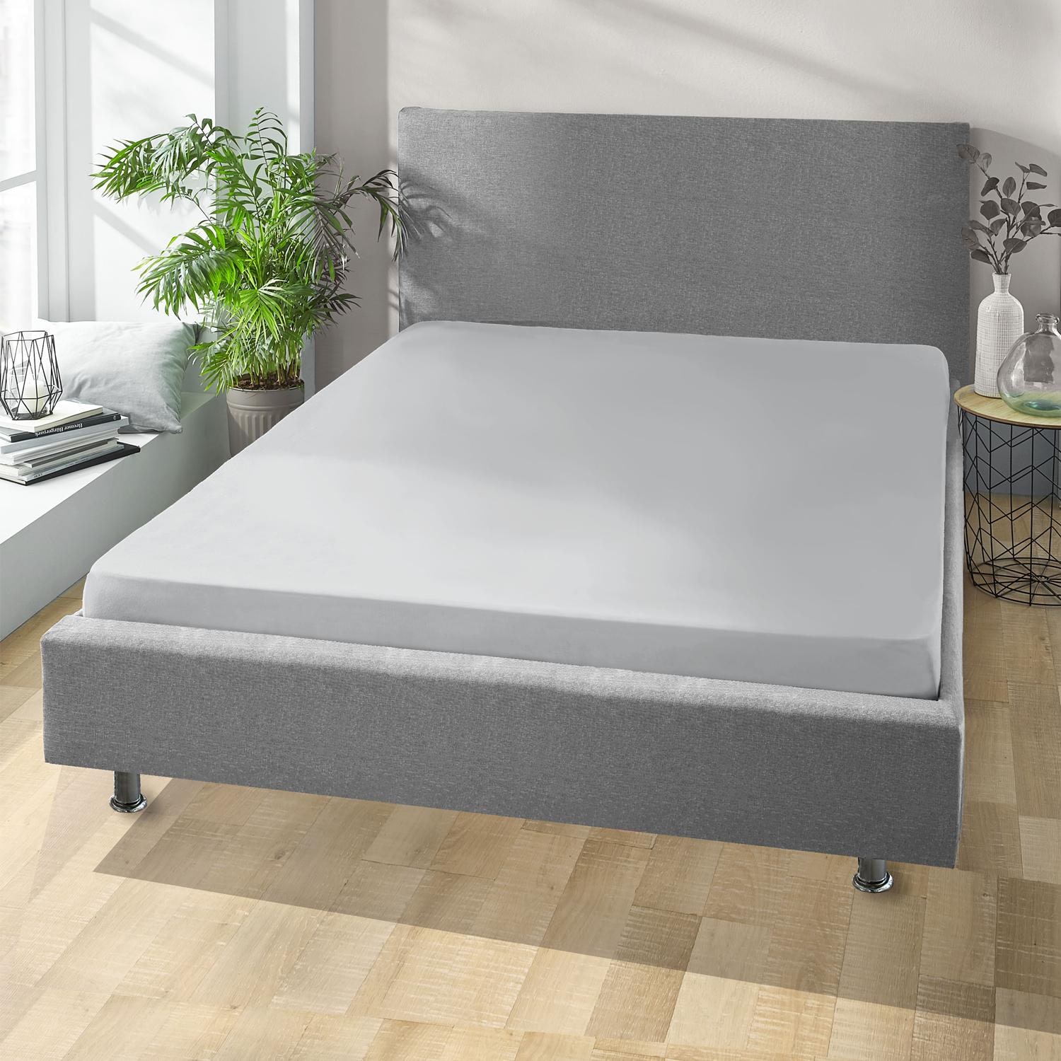 Lastikli çarşaf kışlık polar gümüş gri 140 x 190 - 160 x 200 cm