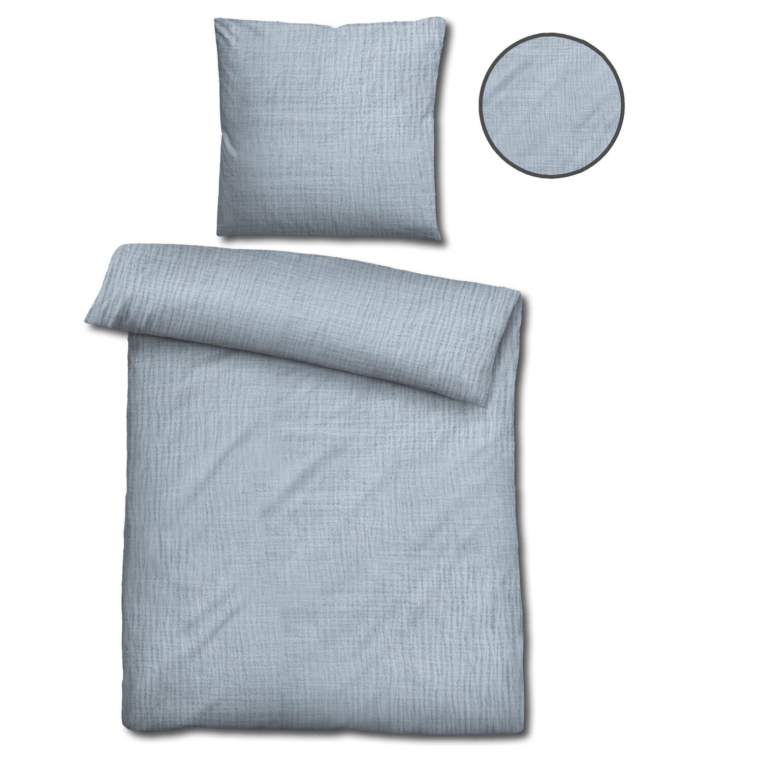 Juego de cama de muselina Sleezzz® azul, 155 x 220 cm + 80 x 80 cm
