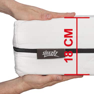 Sleezzz Superior pocket yaylı yatak 90 x 200 cm, yükseklik 18 cm, sertlik seviyesi H3 + yatak pedi / mattress topper 90 x 200 cm