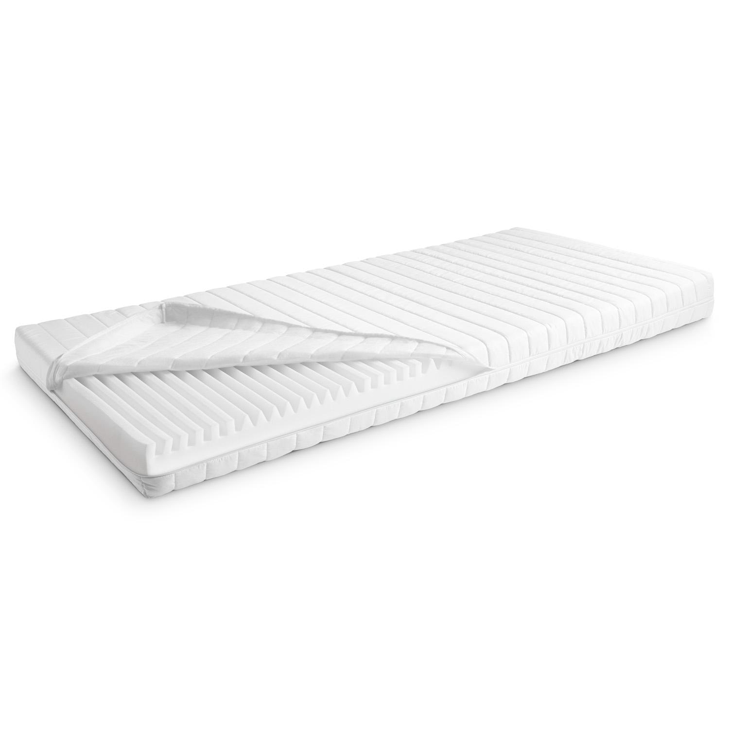 Construction and layers – Cold foam mattress K16 / 80 x 200 cm / H2 + H3 / 16 cm high + Sleezzz® Smart blanket 150 x 200 cm