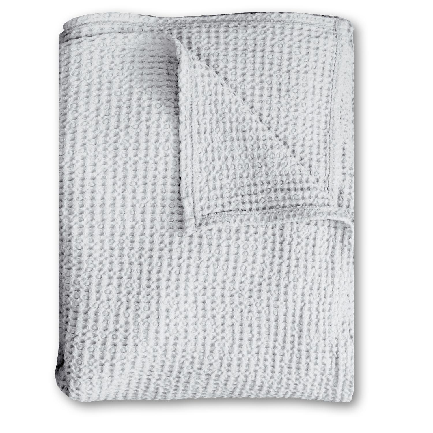 Polybavlněná vaflová přikrývka piqué světle šedá 140 x 200 cm