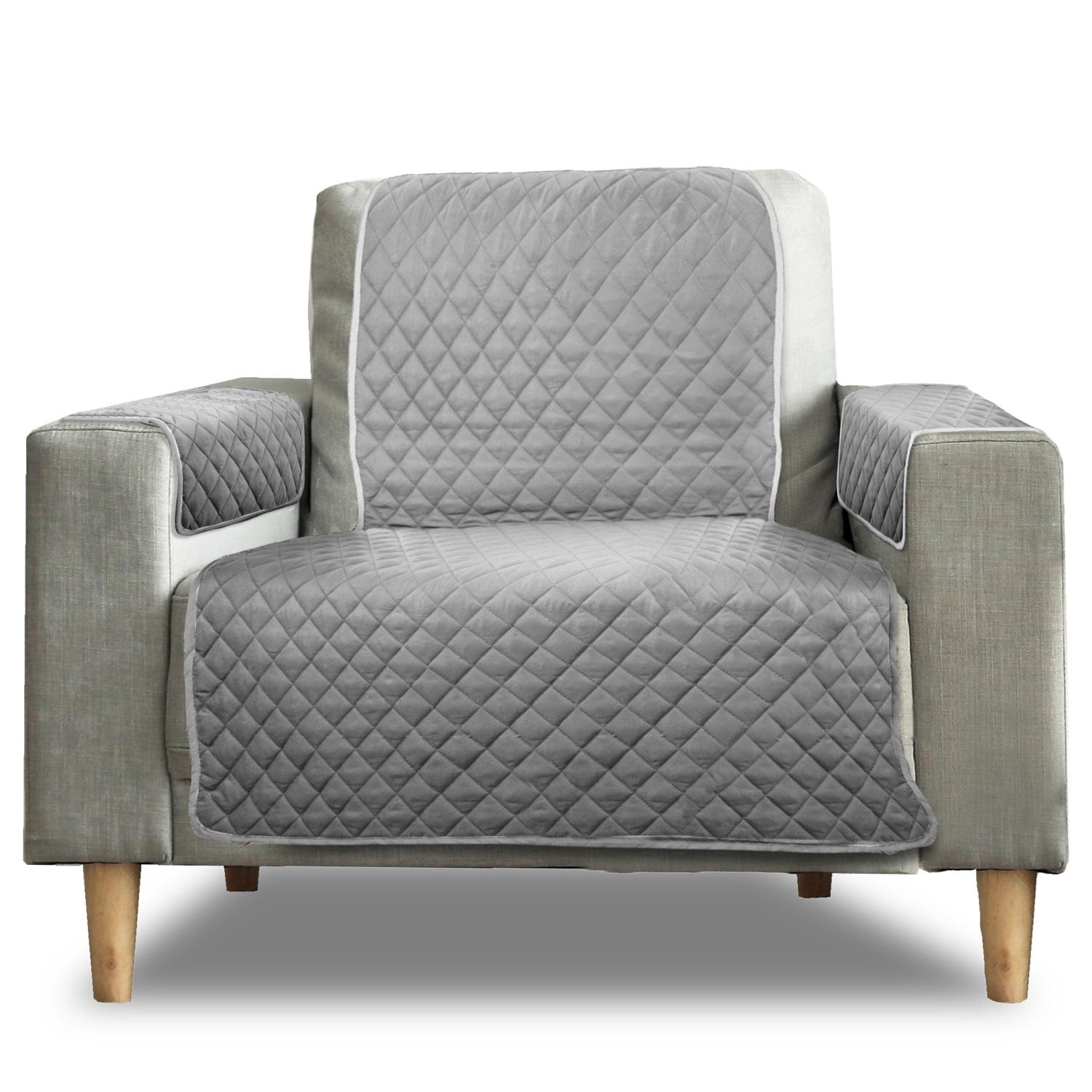 Capa para sofá de um lugar / cadeirão cinzento / antracite 50 x 191 cm + 2 x 50 x 55 cm Capa para sofá de um lugar / cadeirão cinzento / antracite 50 x 191 cm + 2 x 50 x 55 cm