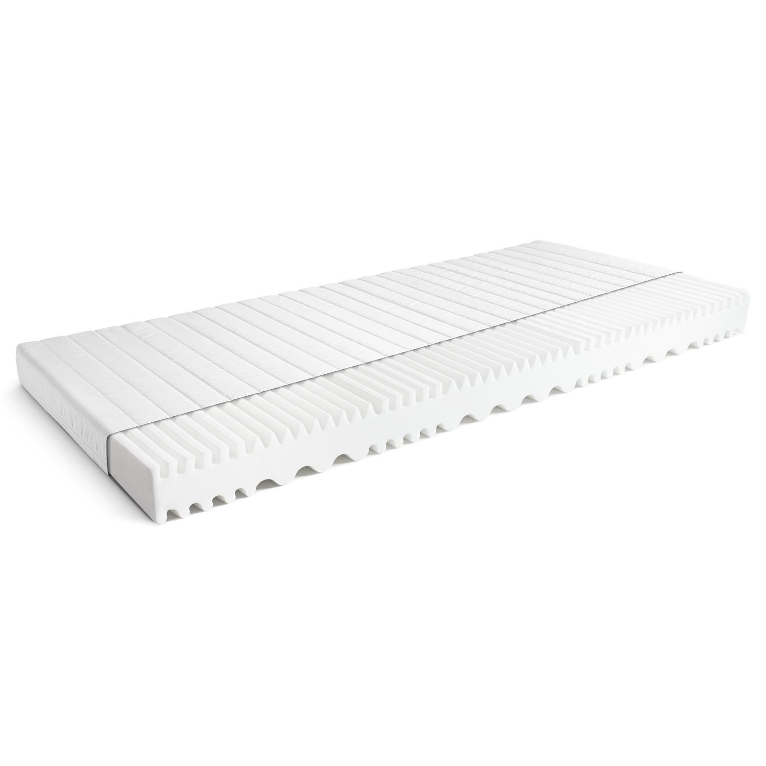 Construction and layers – Cold foam mattress K16 90 x 190 cm + CloudComfort Basic gel-flake pillow 40 x 80 cm 