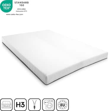 Colchón de espuma Confort K10 180 x 200 cm, altura 10 cm, grado de firmeza H3