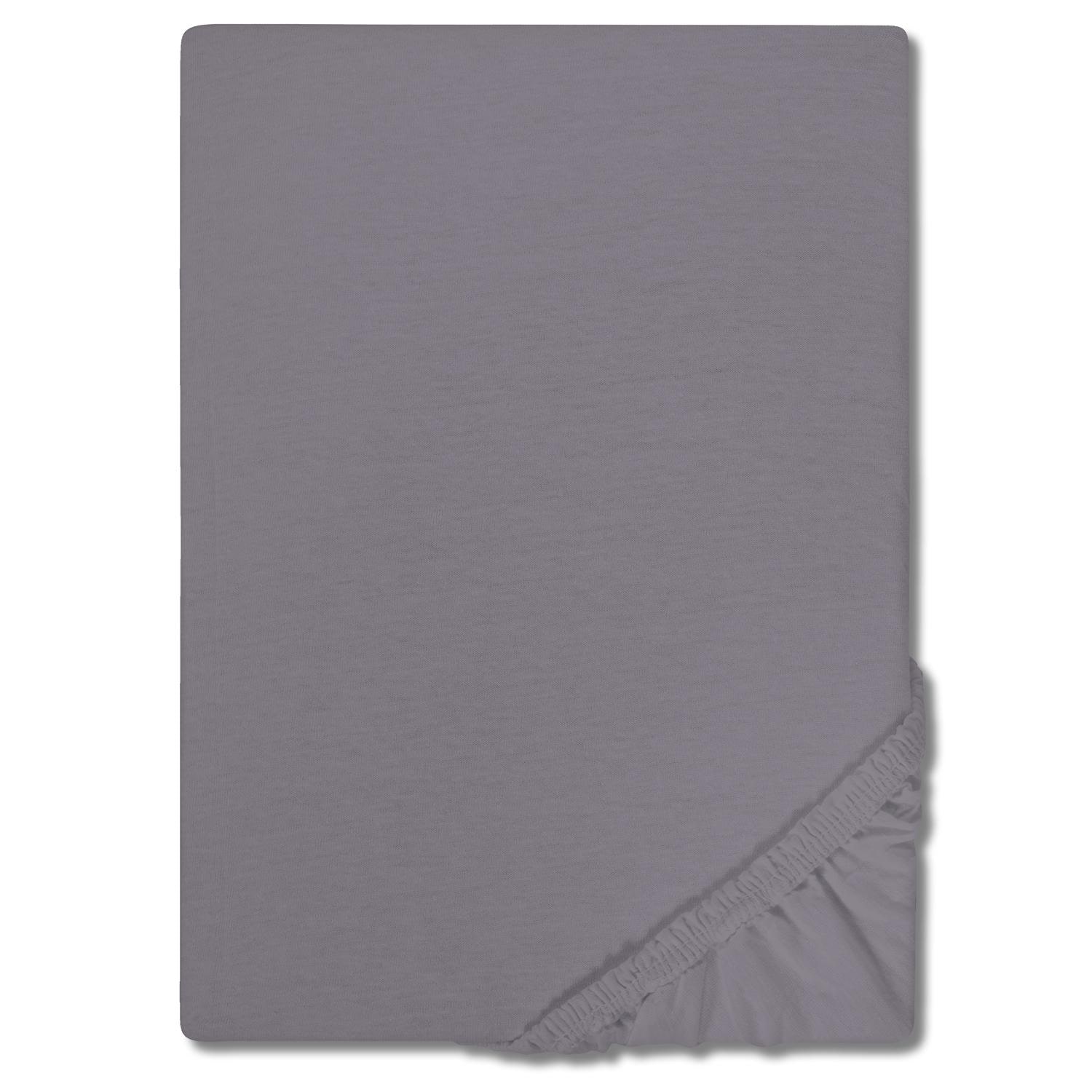 Prostěradlo Castell z mikrovlákna interlock jersey tmavě šedé 90 x 190 - 100 x 200 cm