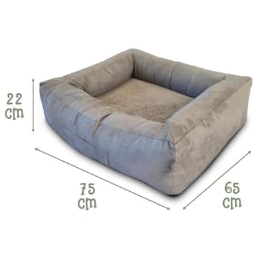Cama ergonómica para gatos y perros Petzzz Ortho S 75 x 65 x 22 cm con cojín interior extraíble con cara de verano e invierno