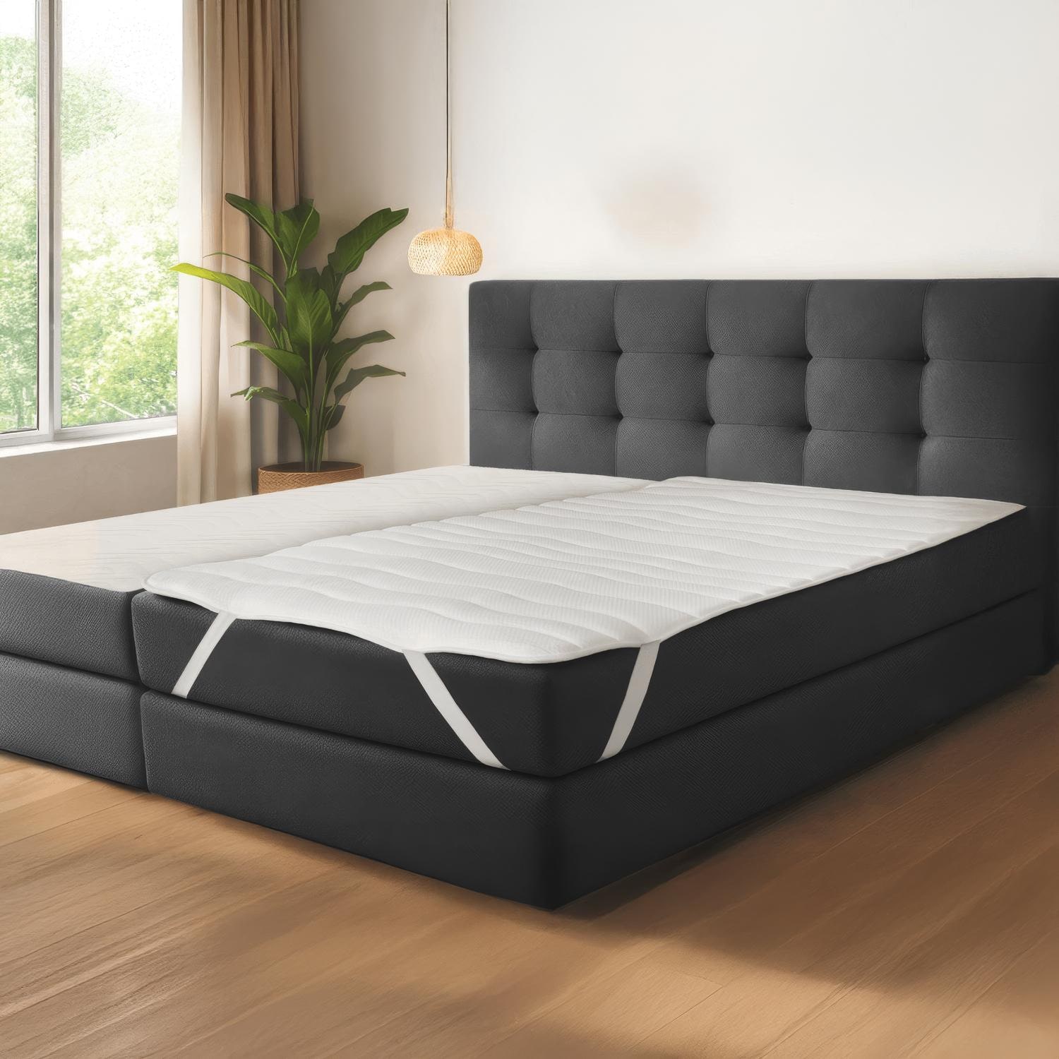 Sleezzz Superior pocket spring mattress 90 x 200 cm, height 18 cm, firmness level H3 + mattress topper / mattress topper 90 x 200 cm