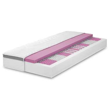 7 bölgeli ergonomik pocket yaylı yatak Sleezzz Diamond T1000 90 x 200 cm, yükseklik 23 cm, sertlik seviyesi H2/H3, 1000 yay/2m² + yatak pedi / mattress topper 90 x 200 cm