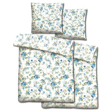 Paquete doble de ropa de cama de microfibra CloudComfort Basic flores azules 135 x 200 + 80 x 80 cm