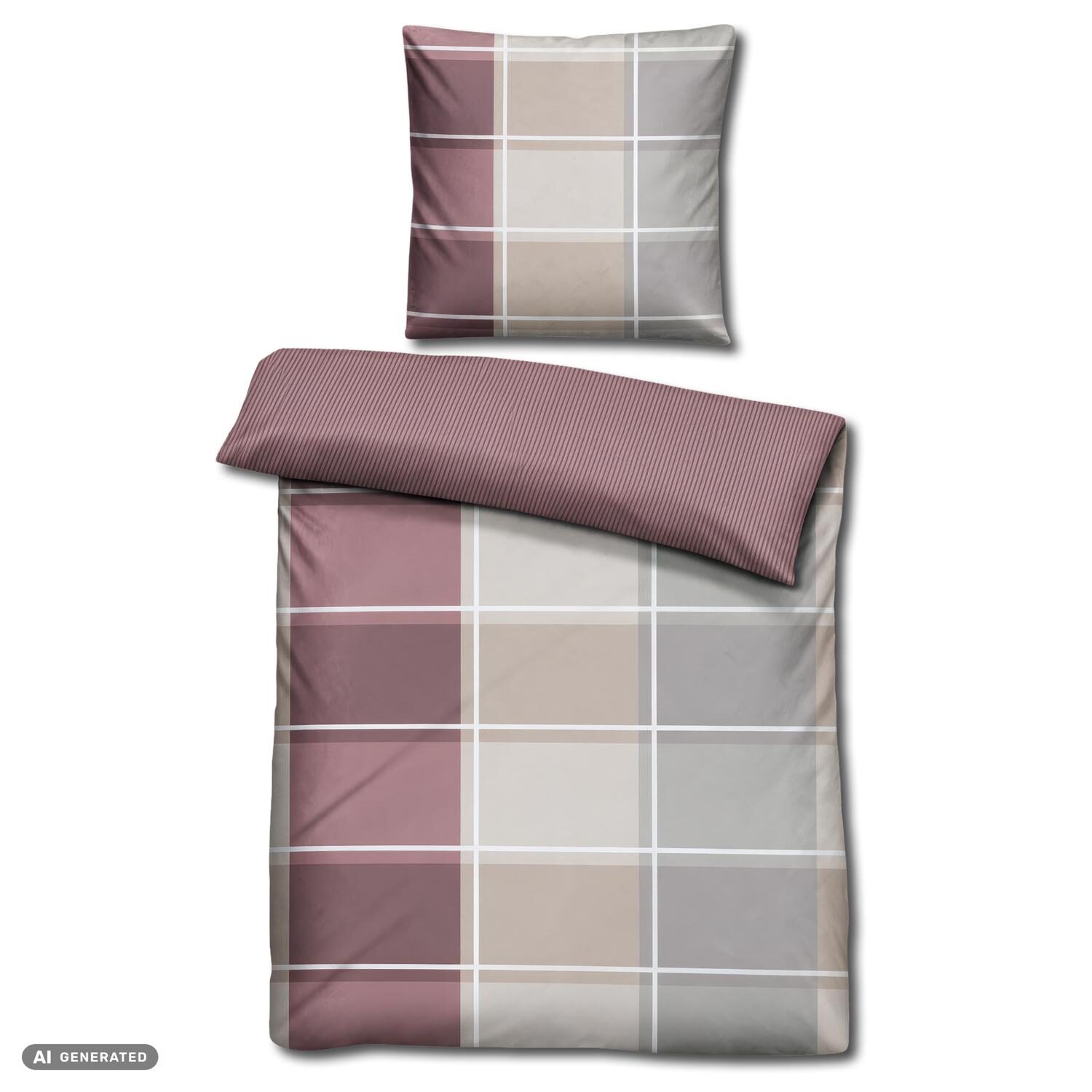 Lote de dos piezas de ropa de cama de microfibra satinada: 140 x 200 cm + 70 x 90 cm