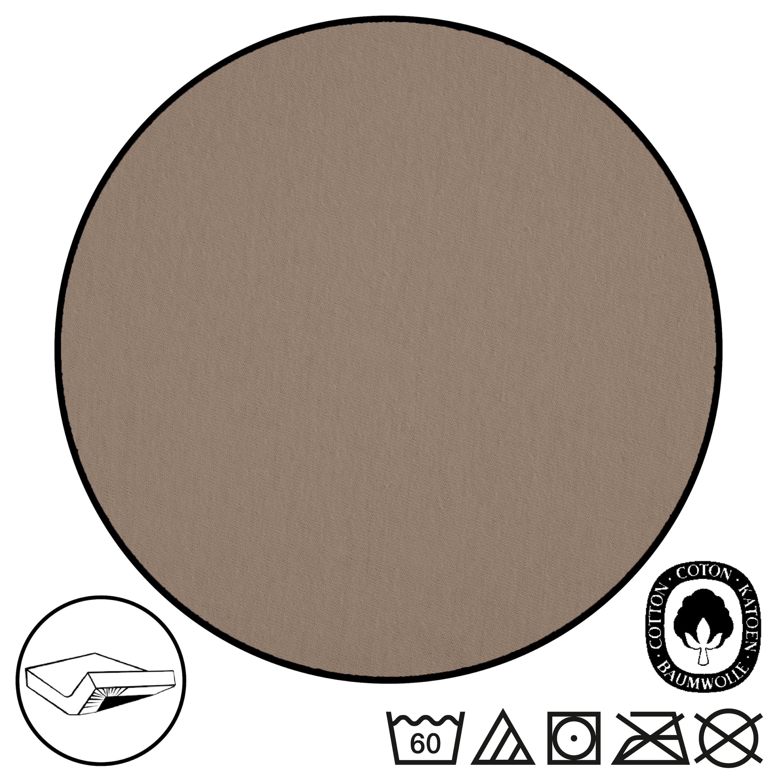 Lote de dos sábanas bajeras CloudComfort Basic de jersey elástico, color taupe, 90 x 190 - 100 x 200 cm (2 unidades)