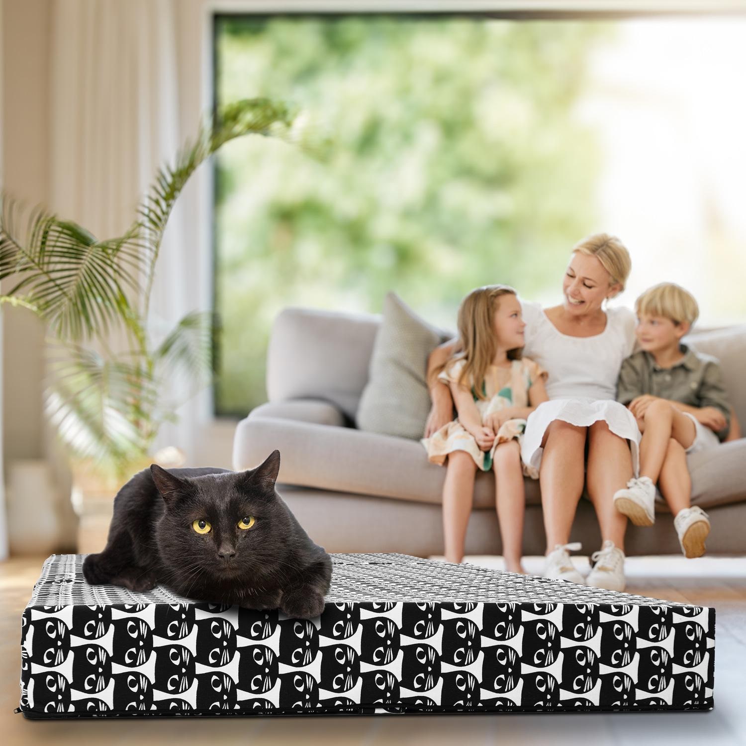 CloudComfort Basic foldemadras 70 x 195 cm med kattemønster, 10 cm høj