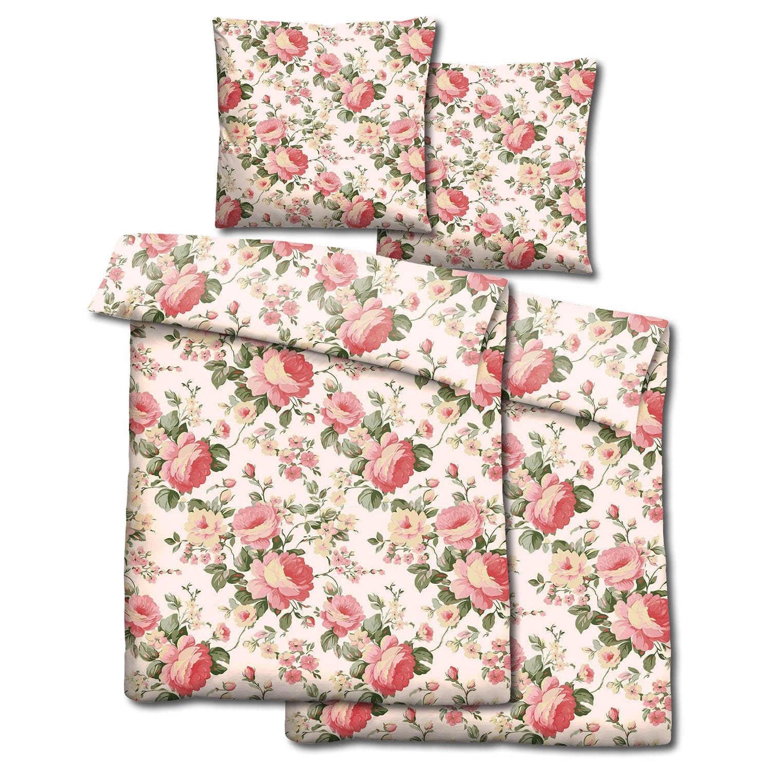 Double pack CloudComfort Basic microfiber bed linen Camelie 135 x 200 + 80 x 80 cm