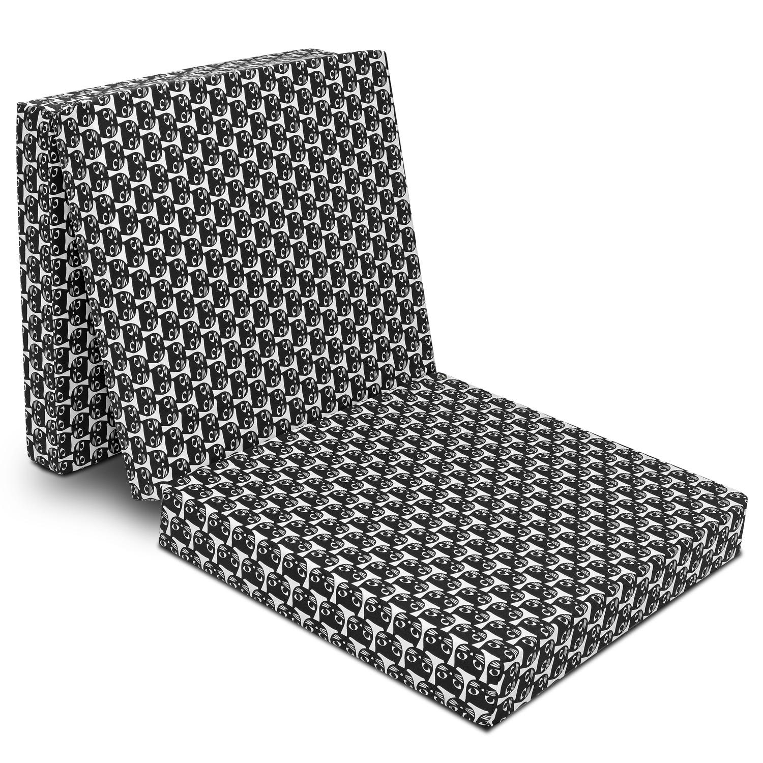 CloudComfort Basic foldemadras 70 x 195 cm med kattemønster, 10 cm høj