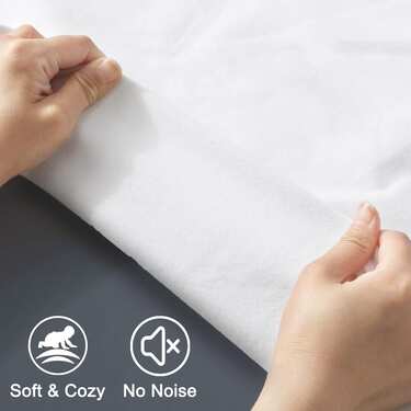 Setex impermeable molleton protector de colchón Fixspann 180 x 200 cm, protector de colchón de algodón 100% en blanco