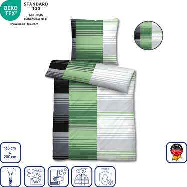 Ropa de cama de microfibra seersucker de 135 x 200 + 80 x 80 cm en paquete de 4 unidades