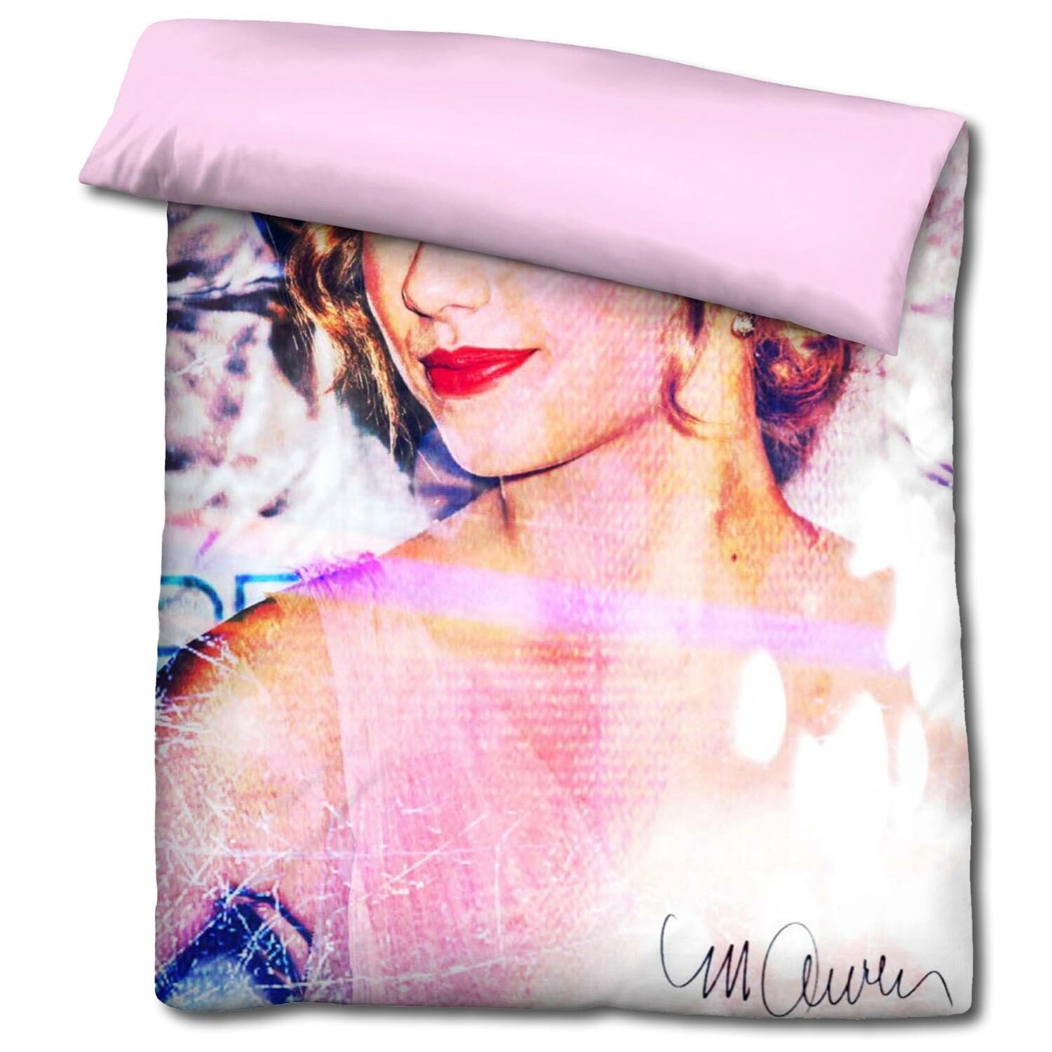 Ropa de cama reversible de microfibra Castell Taylor Swift de Sid Maurer 135 x 200 + 80 x 80 cm