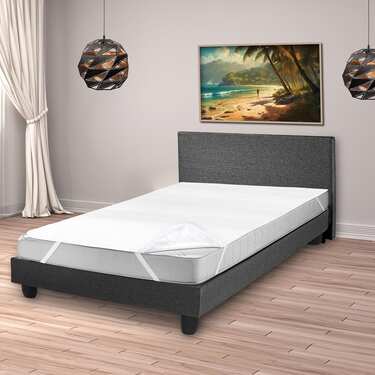 Sleezzz Vital nepremokavý molitanový chránič matraca s pevným napnutím 80 x 200 cm, chránič matraca zo 100 % bavlny v bielej farbe