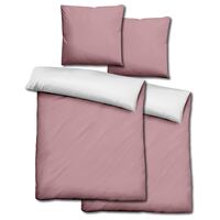 Double pack Sleezzz® Renforcé reversible bed linen rosé/white 135 x 200 + 80 x 80 cm