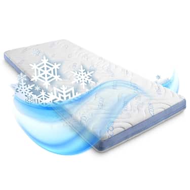 Imagem do produto de Cobertura de espuma fria CloudComfort Cool 180 x 200 cm H2/H3, altura 7 cm, nível de firmeza H2/H3, cobertura de 7 zonas com lado de verão e lado de inverno