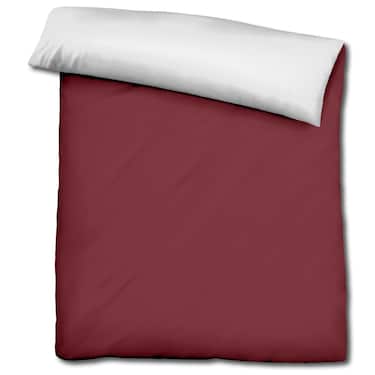 Sleezzz® Renforcé reversible bed linen dark red/white 135 x 200 + 80 x 80 cm
