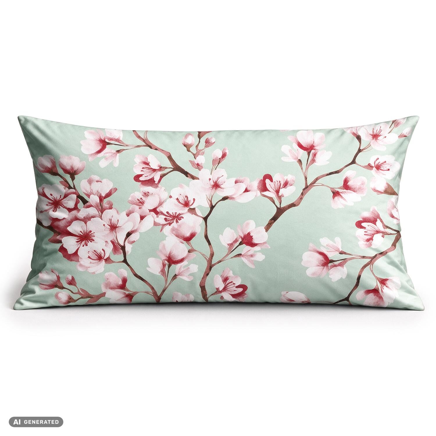 CloudComfort Basic: juego de 2 fundas de almohada de algodón color menta, 40 x 80 cm