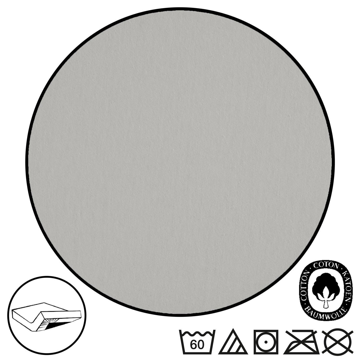 CloudComfort Basic fitted sheet jersey stretch silver gray 90 x 190 - 100 x 200 cm