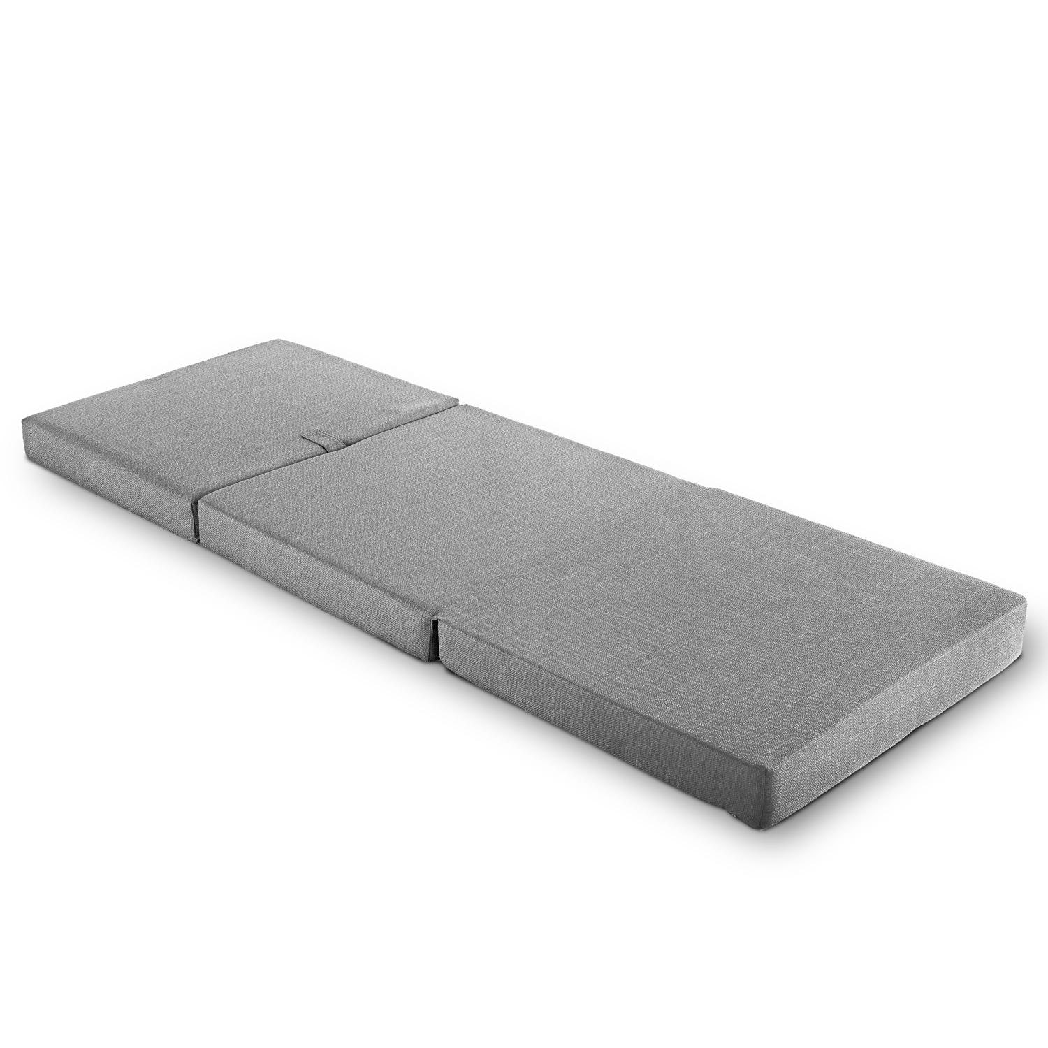 Colchón plegable CloudComfort Premium, 70 x 195 cm, color plata, 10 cm de grosor, tapizado con tela de tapicería