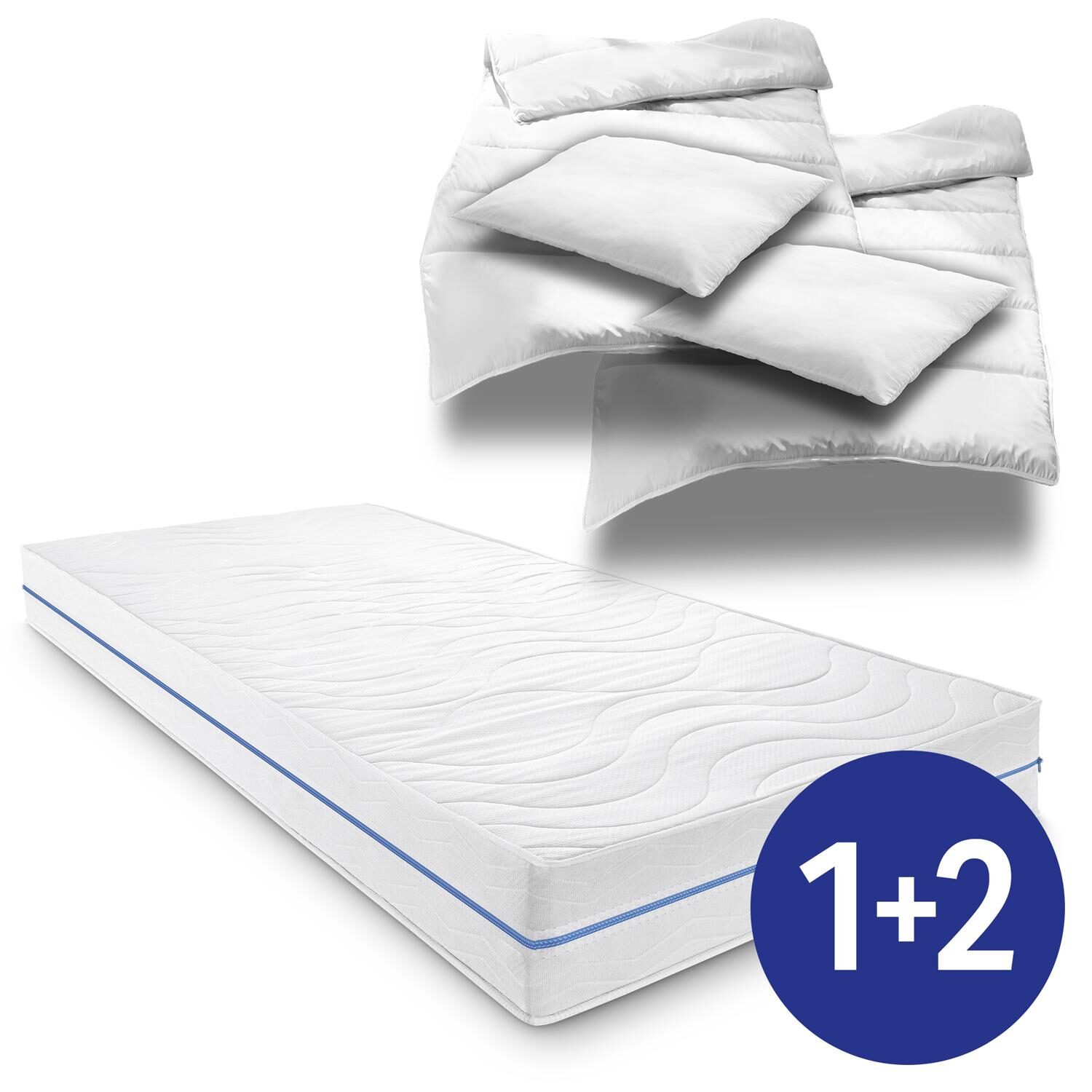 Supportho Premium 180 x 200 cm H2/H3 + 2 x juego de cama de microfibra 135 x 200 cm + 80 x 80 cm