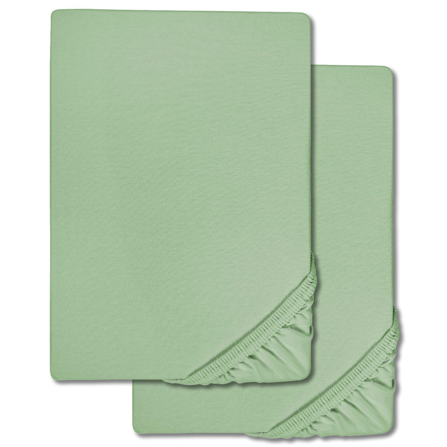 Sábana bajera microfibra interlock jersey verde 90 x 190 - 100 x 200 cm paquete doble